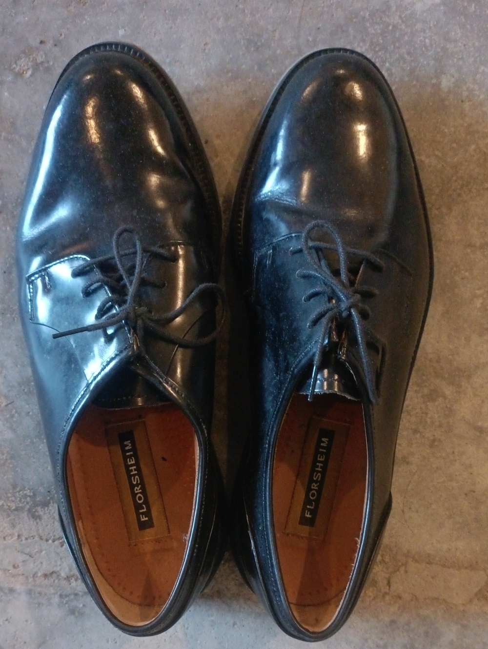 Florsheim Black Leather Lace-Up Oxfords